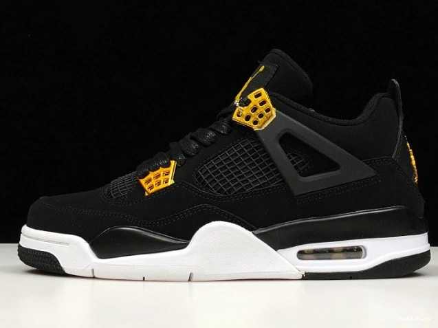 One Kick Jordan Royalty Air Black 4 Metallic Gold-White 308497-032 0814